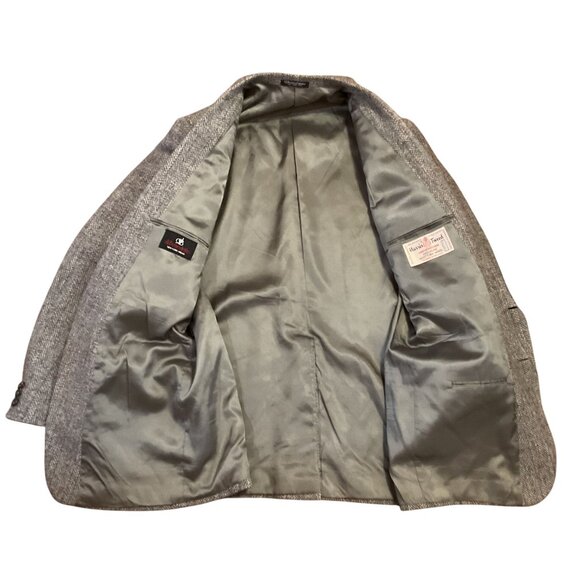 Vtg Harris Tweed Sport Coat Sz 48L Gray Brown Handwoven 100% Pure Scottish Wool - Picture 4 of 8